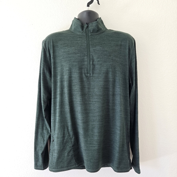 Vuori Men's Ease Performance Half Zip Long Sleeve Top Dark Green Color size XL - Picture 2 of 16